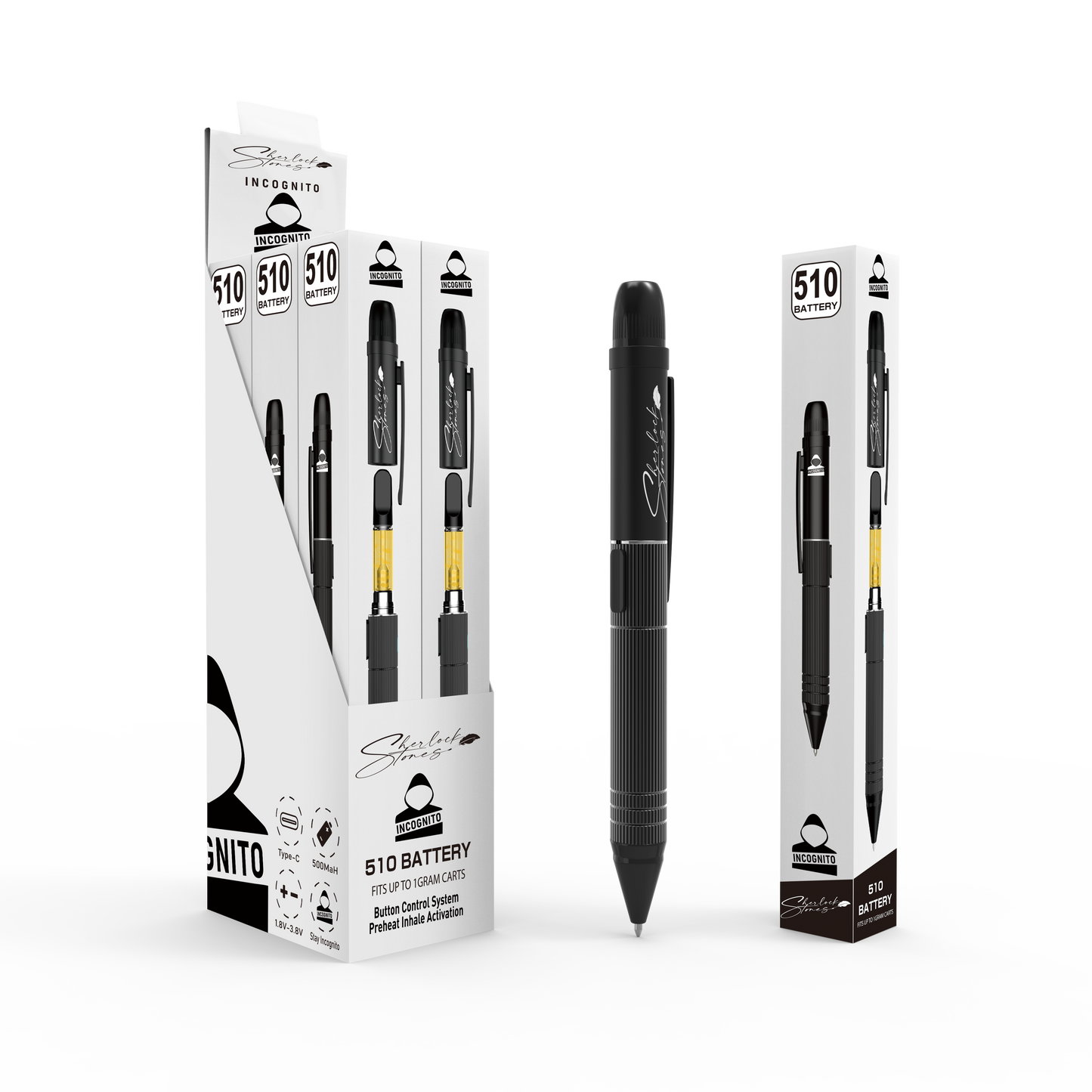 Incognito Sherlock Pen 510 Cart Battery