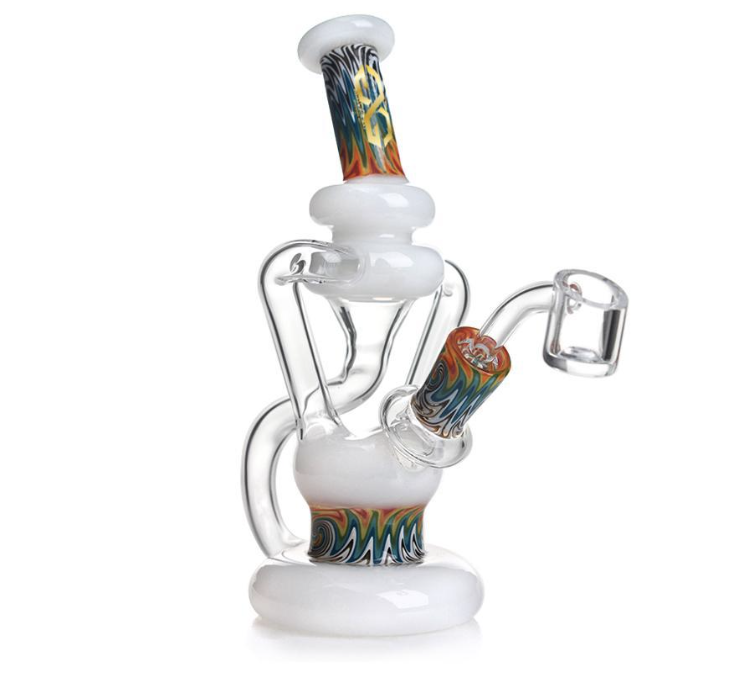Glass Guru Waterpipe 7.5" Recycler Rig Mixed Colors