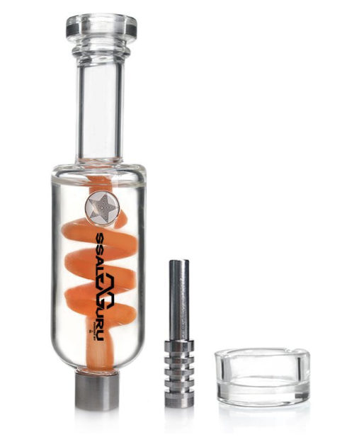 Experience Ultimate Smoothness with Oklahoma's Glass Guru Nectar Collector 6 Inch Glycerin Coil Bubble Kit