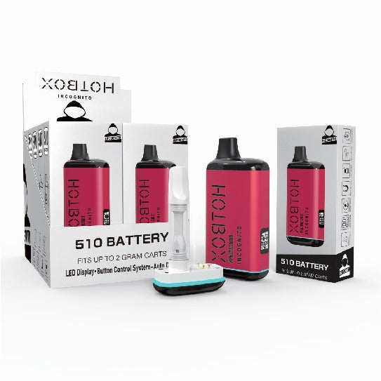 Incognito 510 Cart Battery HotBox Magenta Red: Style Meets Stealth in Discreet Vaping