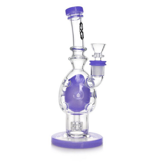 Elevate Your Smoking Experience with Oklahoma's Glass Guru Waterpipe 9.5 Inch Glass Fab Egg with Showerhead Perc
