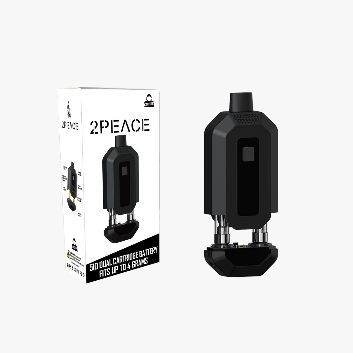 Incognito 2Peace 510 Dual Vape Cart Battery 5CT