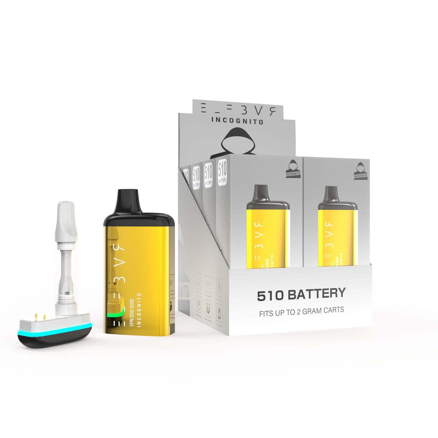 Incognito ElfPro 510 Vape Cartridge Battery - Gold